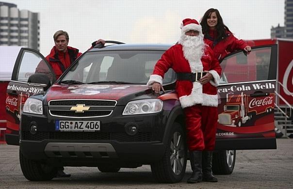 Chevrolet Captiva bereit für die Coca-Cola Weihnachtstour. Foto: Auto-Reporter/Chevrolet